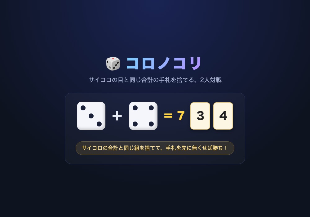 対戦ゲーム コロノコリ の画面